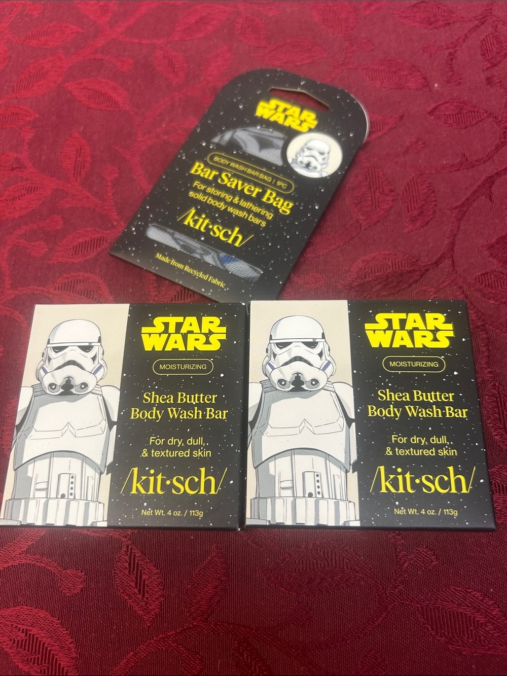 Kitsch Star Wars Stormtrooper Shea Butter Body Wash Bars (Set of 2) & Bar Bag